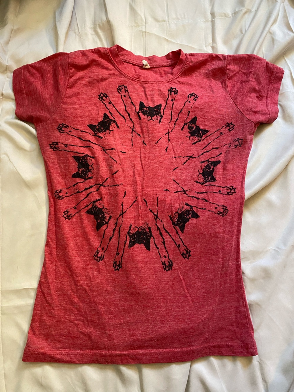 Cat graphic baby tee 90s